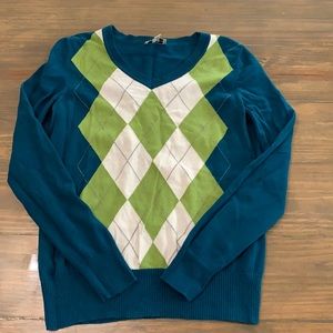 St. John’s Bay argyle sweater. Size small.